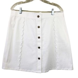 Draper James Scallop Denim Skirt 14